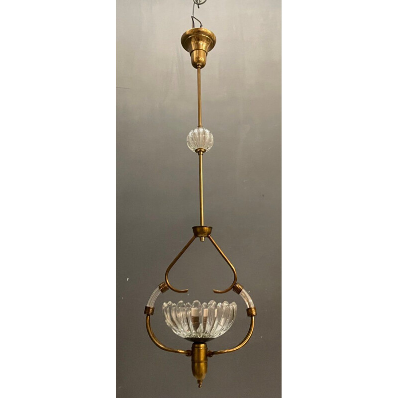 Vintage art deco murano glazen ophanging door Ercole Barovier, 1940