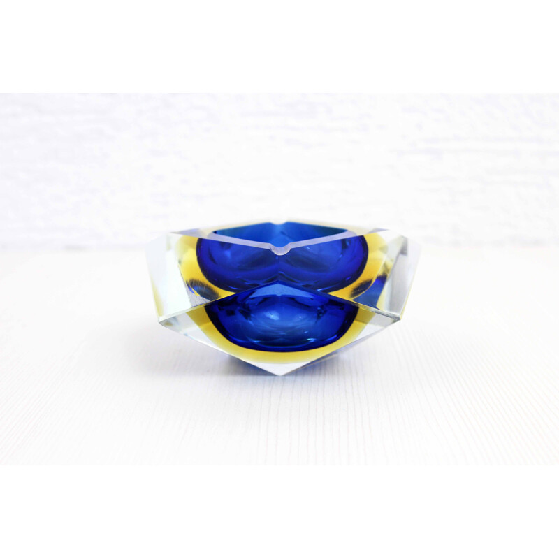 Vintage Murano glass diamond ashtray for Seguso, 1960s