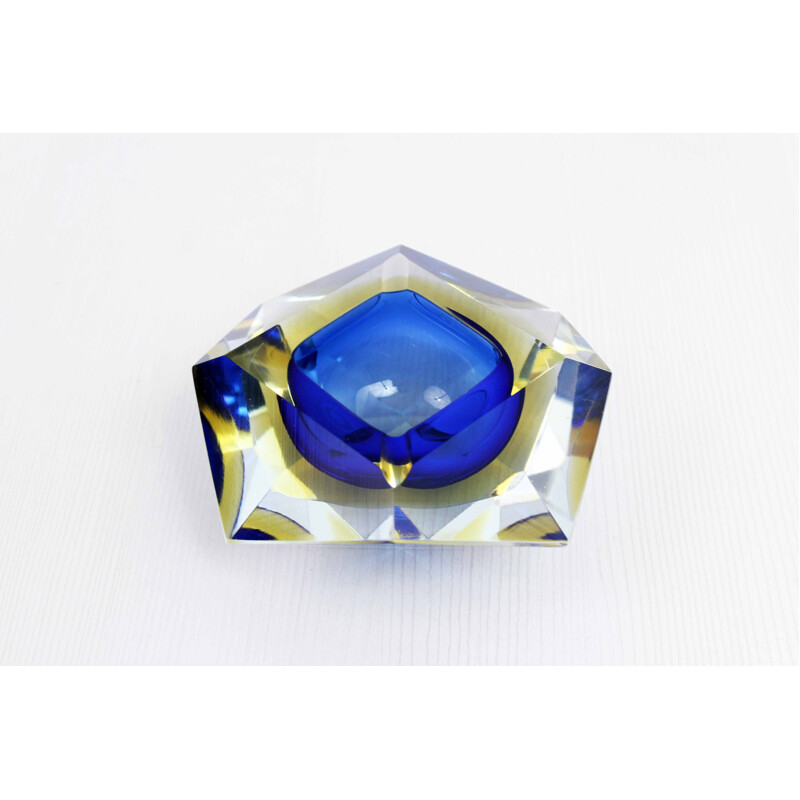 Vintage Murano glass diamond ashtray for Seguso, 1960s