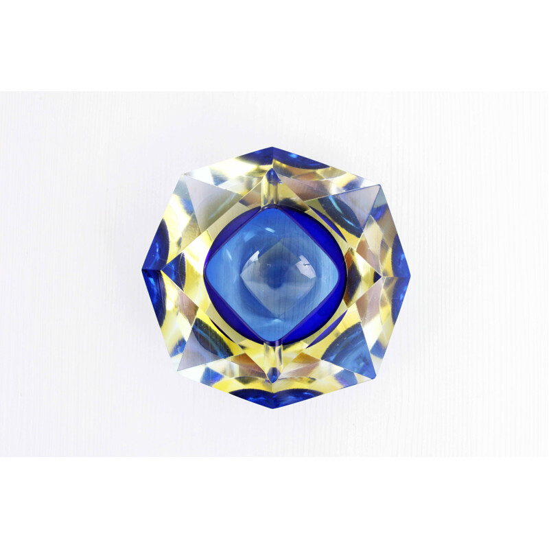 Vintage Murano glass diamond ashtray for Seguso, 1960s