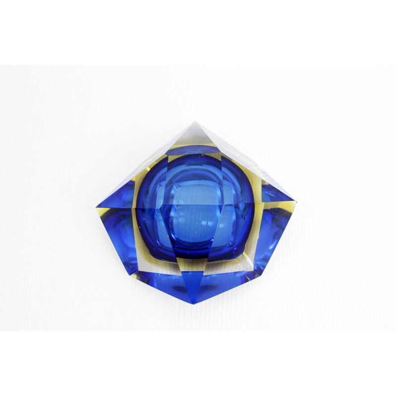 Vintage Murano glass diamond ashtray for Seguso, 1960s