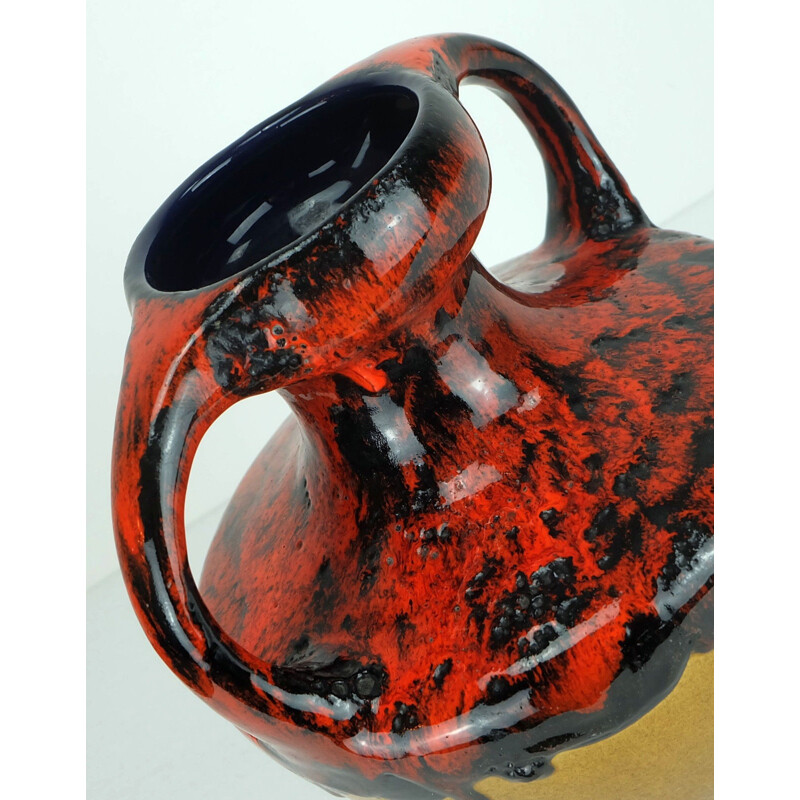 Marei Keramik "9302" double handled Fat Lava vase 1960s