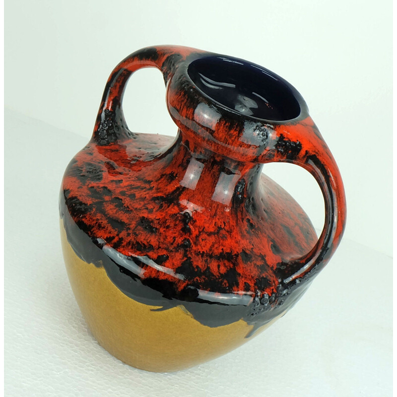 Marei Keramik "9302" double handled Fat Lava vase 1960s