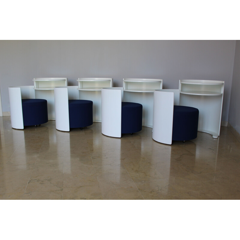 Set of 4 vintage mobile stool by Merati arredamenti, Italy 1960s