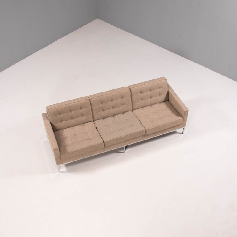 Vintage sofa in relaxte stof van Florence Knoll voor Knoll, 1954