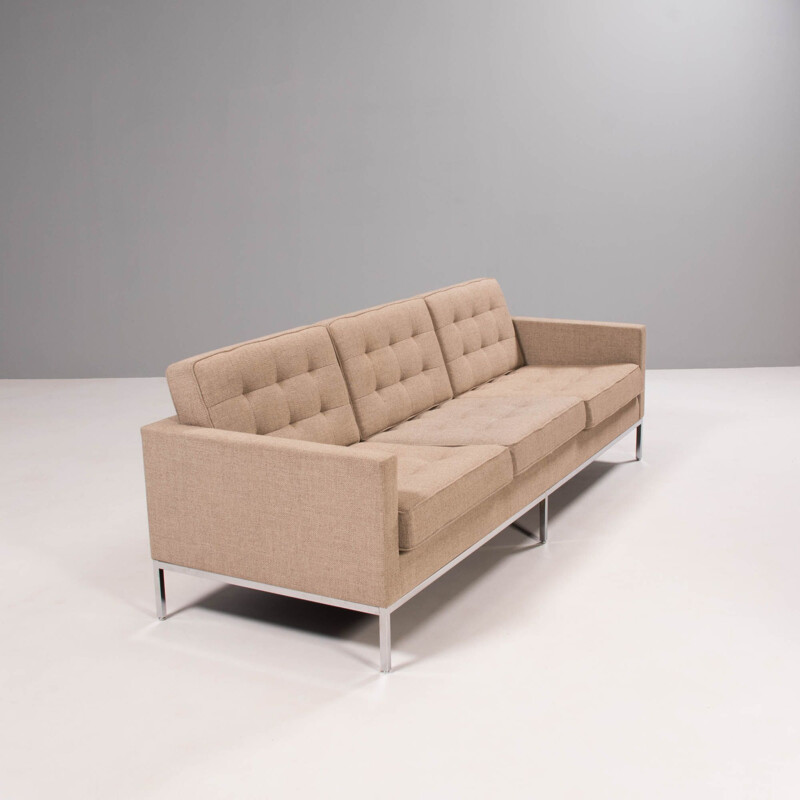 Vintage sofa in relaxte stof van Florence Knoll voor Knoll, 1954