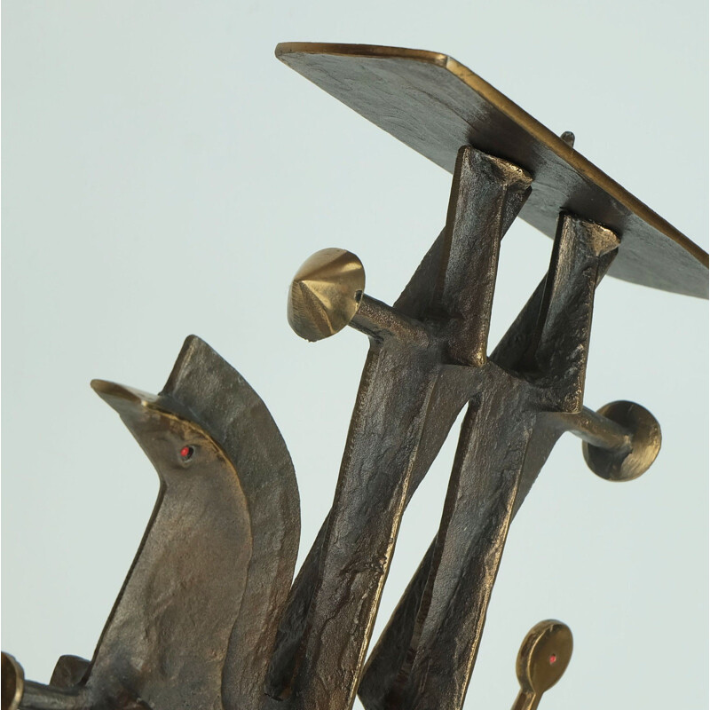 Bougeoir sculpté en bronze - 1960