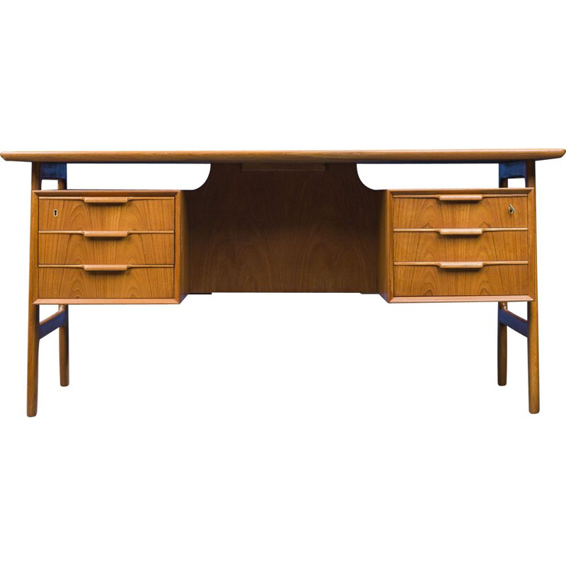 Mid-century teak model 75 desk by Omann Jun, 1960s