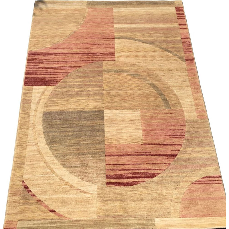 Tapis vintage Art déco moderniste en laine, 1930