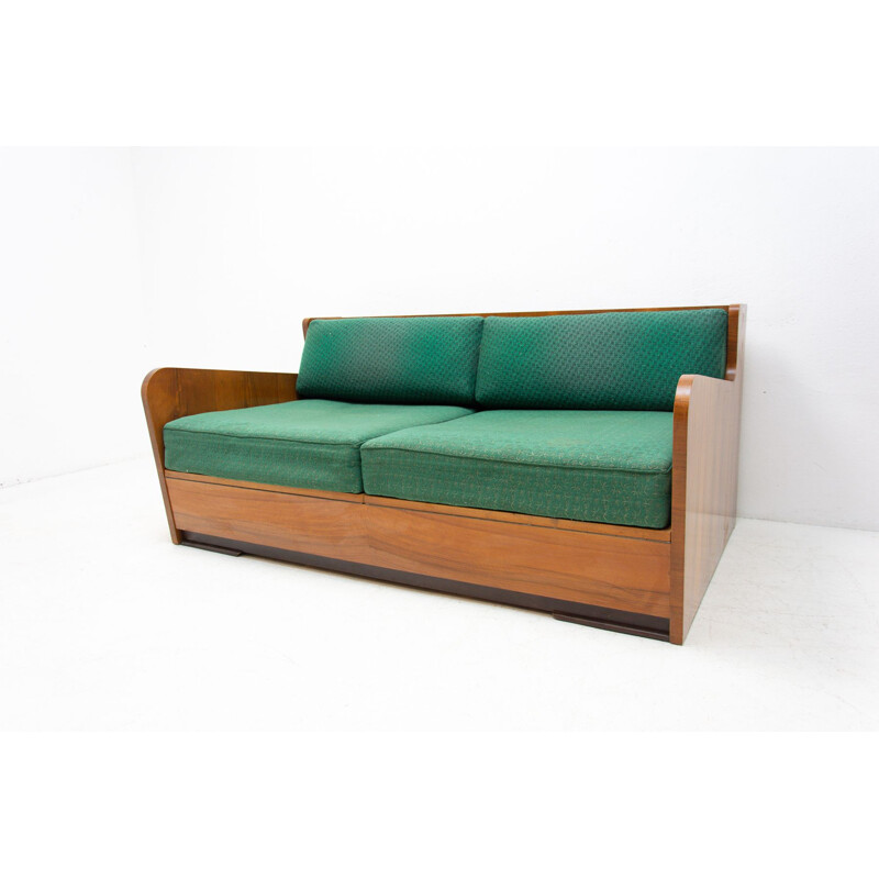 Mid century folding sofabed by Jindřich Halabala, 1950s