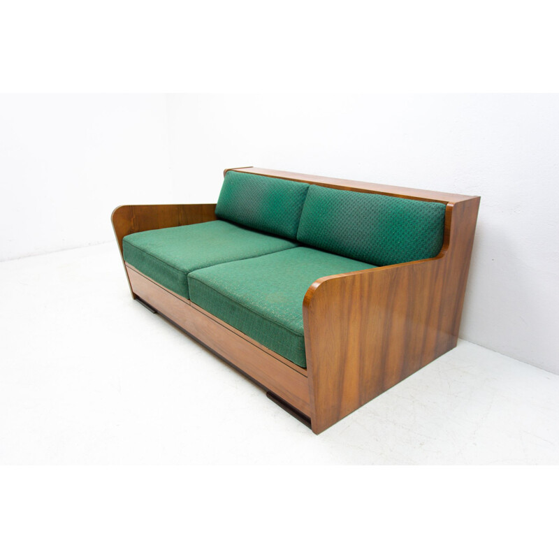 Mid century folding sofabed by Jindřich Halabala, 1950s