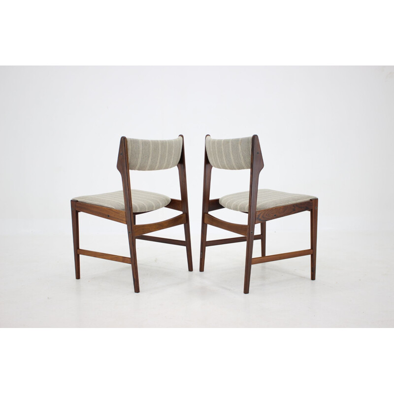 Set of 6 solid rosewood vintage dining chairs by Erich Buch, Denmark 1960s