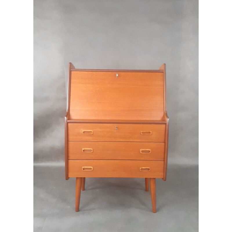 Secrétaire vintage scandinave norvégien en teck rénové, 1960