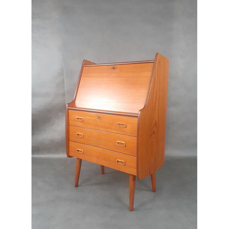 Secrétaire vintage scandinave norvégien en teck rénové, 1960