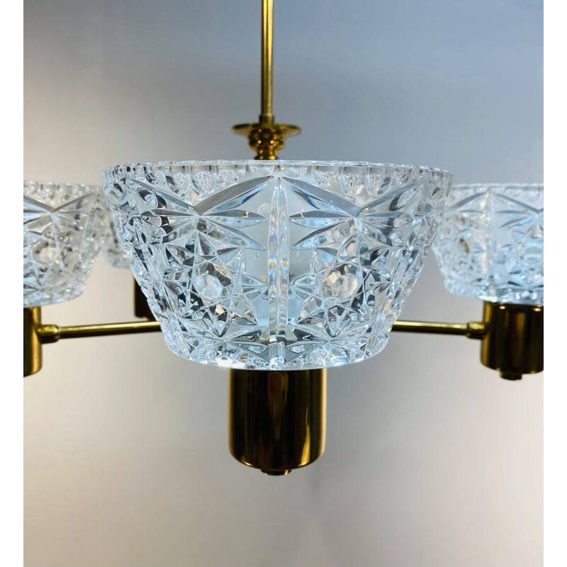 Lustre de cristal Vintage de Carl Fagerlund, Suécia 1960