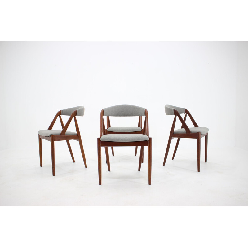 Ensemble de 4 chaises vintage en teck modèle 31 par Kai Kristiansen pour Shou Andersen, Danemark 1960