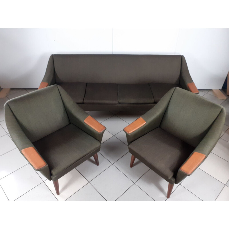 Set of vintage living room with sofa bed by IP Langlo, Norway 1960s