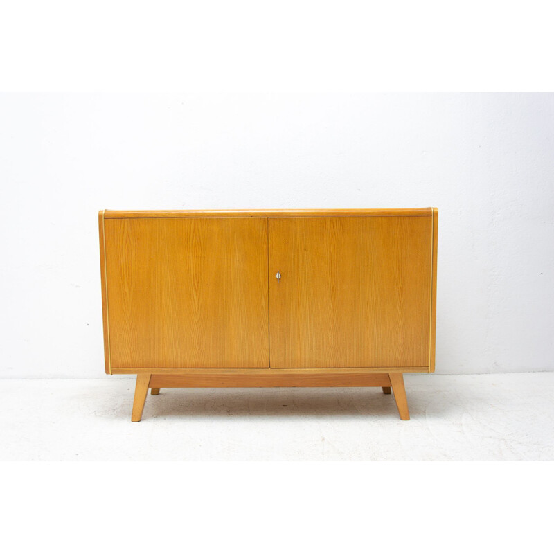 Vintage sideboard made of beech wood and opaxite glass by Hubert Nepožitek and Bohumil Landsman for Jitona, 1960