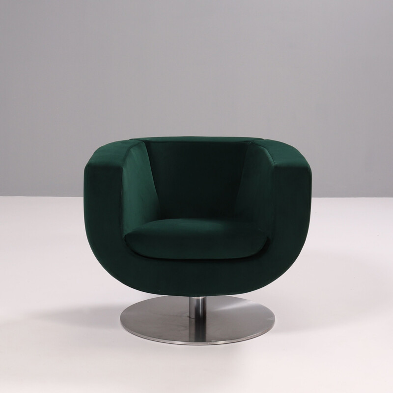 Vintage green tulip armchair by Jeffrey Bernett for B&B Italia, 2000s