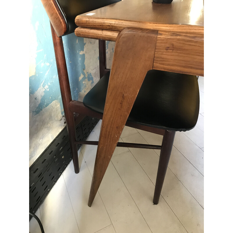 Vintage tafel met twee verlengstukken, 1950