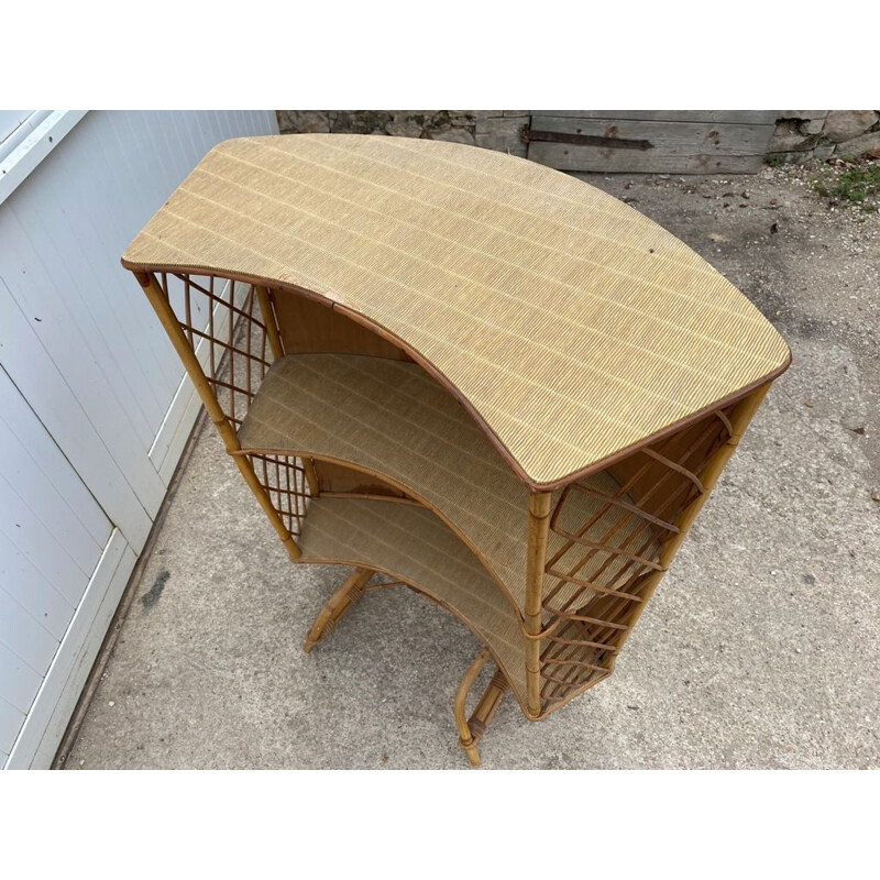 Vintage rattan bar counter, 1960-1970s