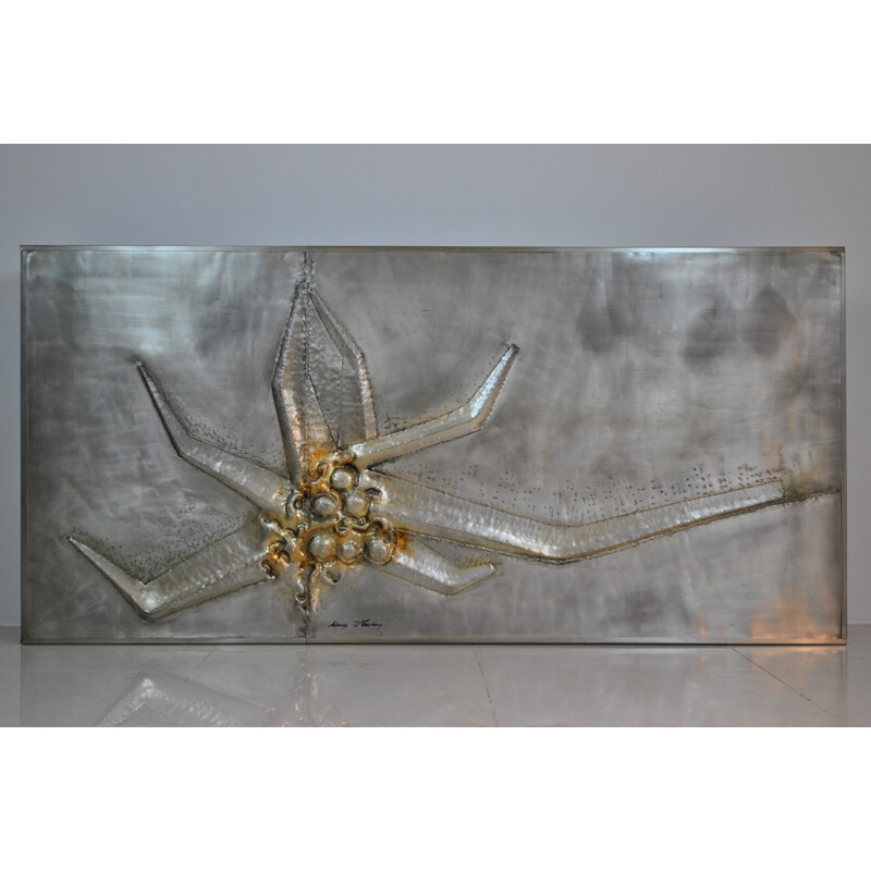 Large Belgian wall sculpture in aluminum, Marc D'HAENENS - 1970s