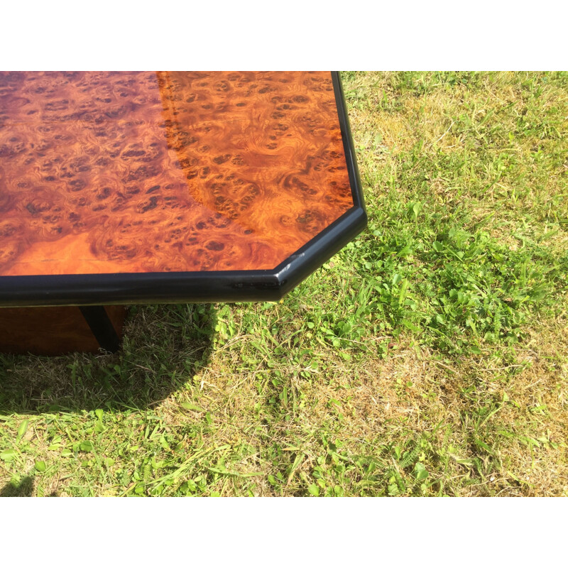 Vintage burr walnut coffee table by Mario Sabot, 1970