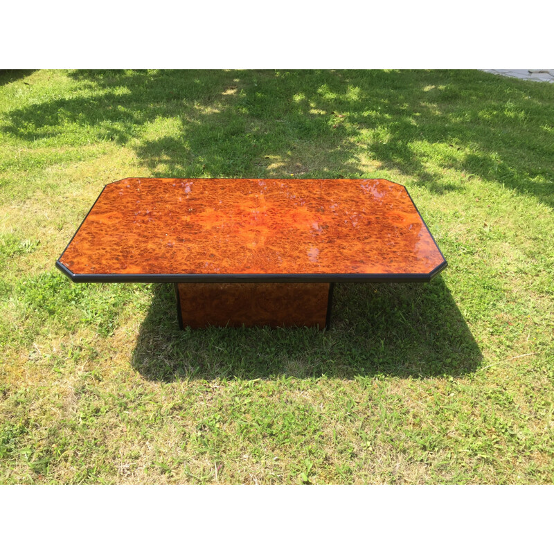 Vintage burr walnut coffee table by Mario Sabot, 1970