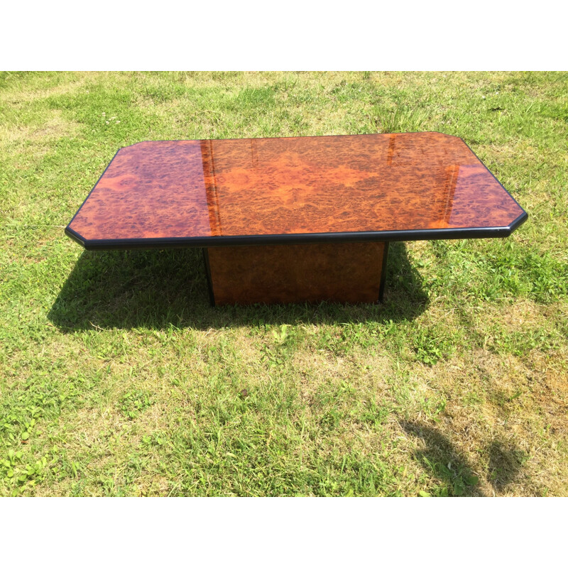 Vintage burr walnut coffee table by Mario Sabot, 1970