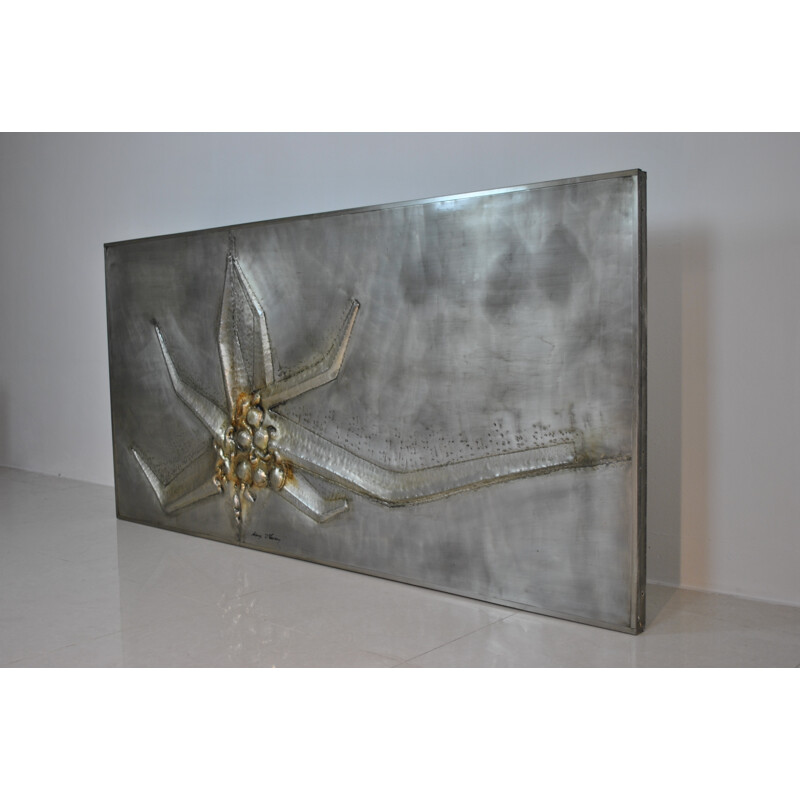 Large Belgian wall sculpture in aluminum, Marc D'HAENENS - 1970s