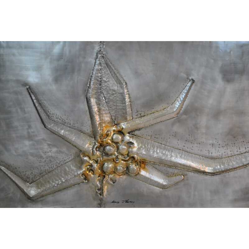 Large Belgian wall sculpture in aluminum, Marc D'HAENENS - 1970s