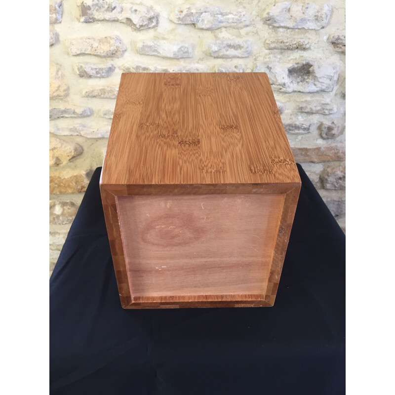 Vintage-Schreibtischkorb aus Palmenholz