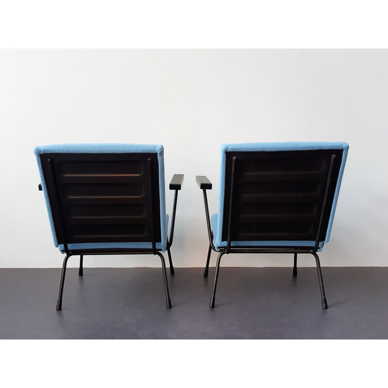 Paar Vintage-Lounge-Sessel Modell 415 von Wim Rietveld für Gispen, niederländisch 1950