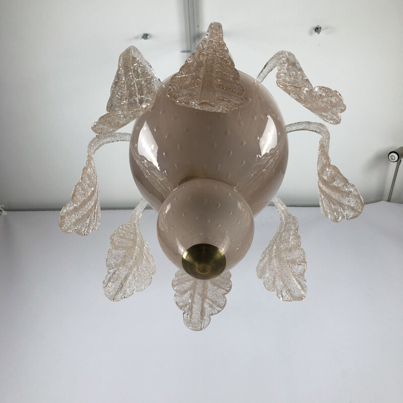 Mid-century pink chandelier by Tomaso Buzzi, Italy 1930s