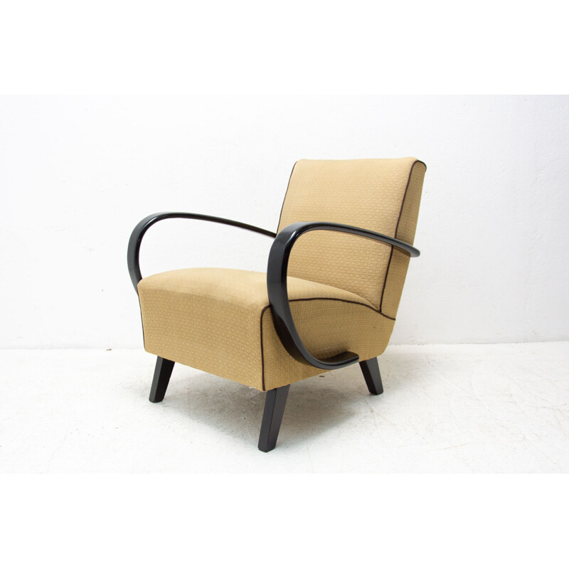 Paar vintage gebogen houten fauteuils van Jindřich Halabala voor Up Závody, 1950