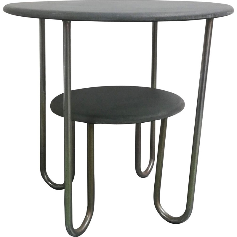 Vintage double top side table by Selette Bahaus, 1950s