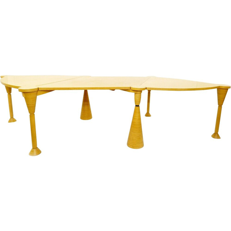 Table à rallonge double vintage contemporaine par Baudouin Fettweis