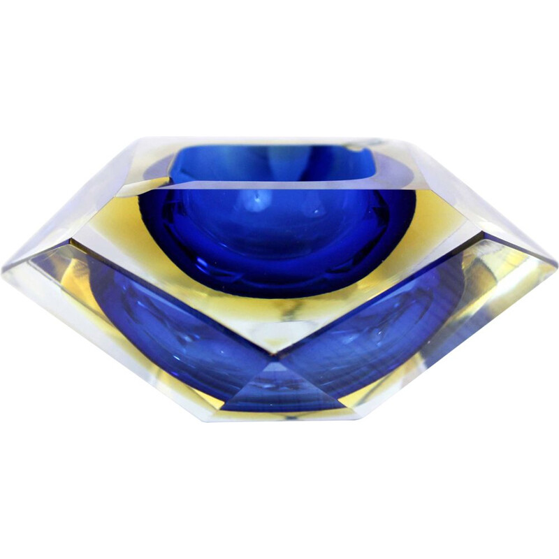 Vintage Murano glass diamond ashtray for Seguso, 1960s