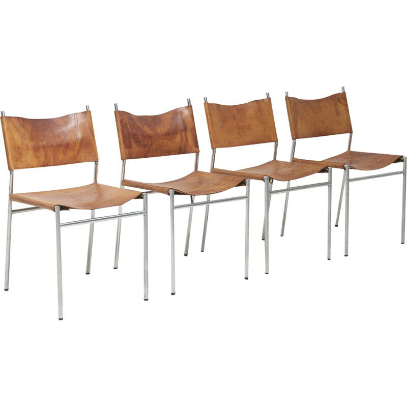 Ensemble de 4 chaises vintage par Martin Visser pour Spectrum, Pays-Bas 1960