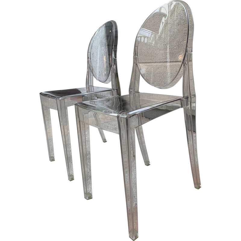 Pair of vintage Victoria Ghost chairs by Philippe Stark for Kartell, 2005s