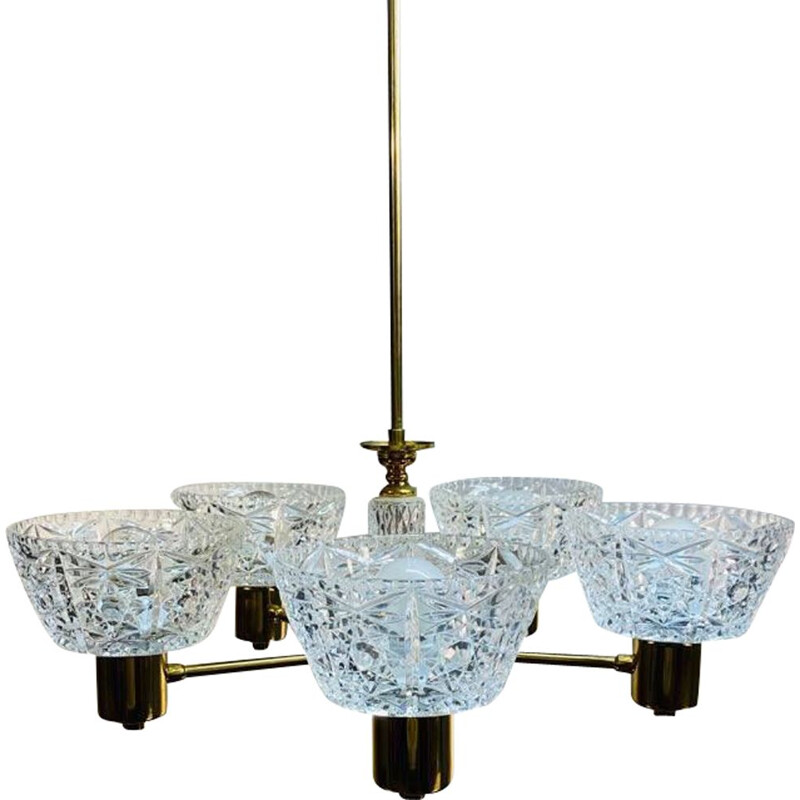 Lustre de cristal Vintage de Carl Fagerlund, Suécia 1960