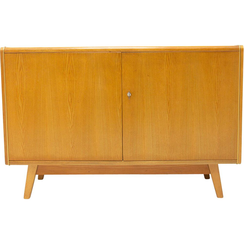 Credenza vintage in legno di faggio e vetro opaxite di Hubert Nepožitek e Bohumil Landsman per Jitona, 1960