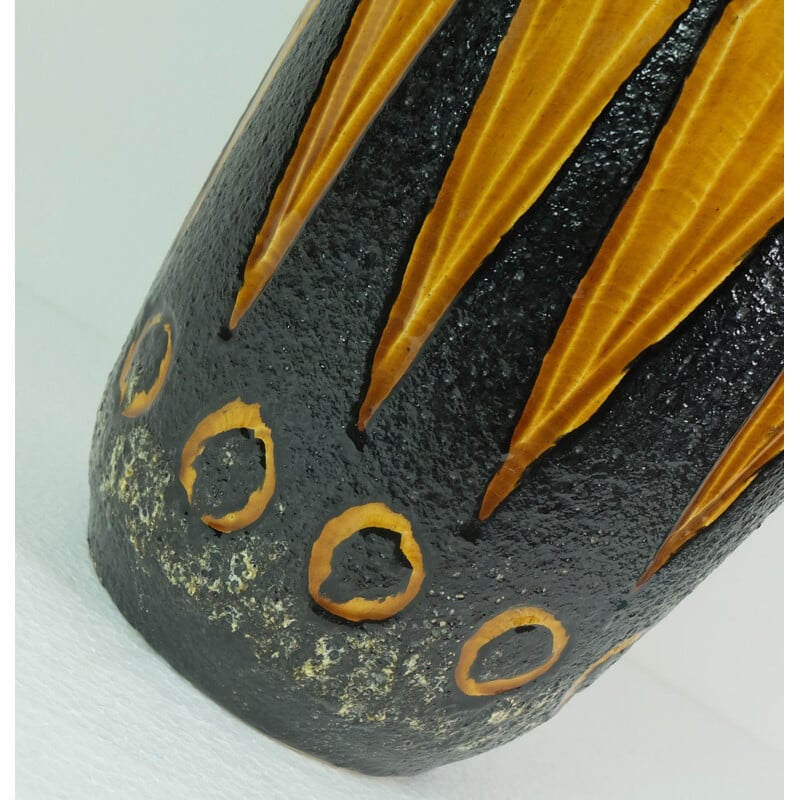 Scheurich "517-45" big vase in black ceramic - 1960s