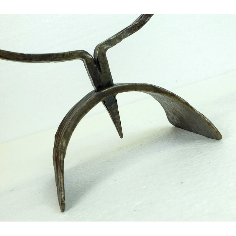 Brutalist candleholder in wrought iron - 1960s