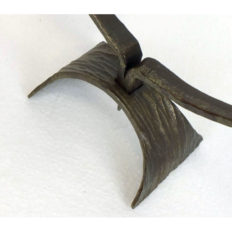 Brutalist candleholder in wrought iron - 1960s