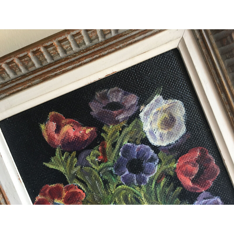 Vintage painting of flower bouquet