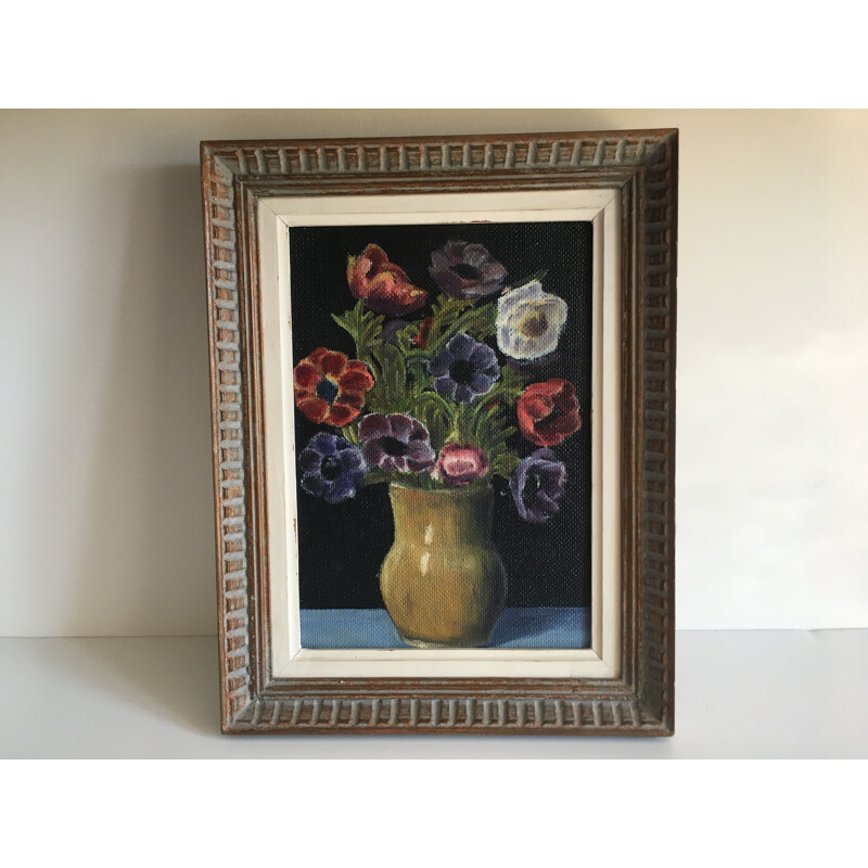 Vintage painting of flower bouquet