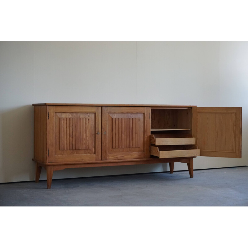 Mid century sideboard in pine by Carl Malmsten for Svensk Fur, Sweden 1950s