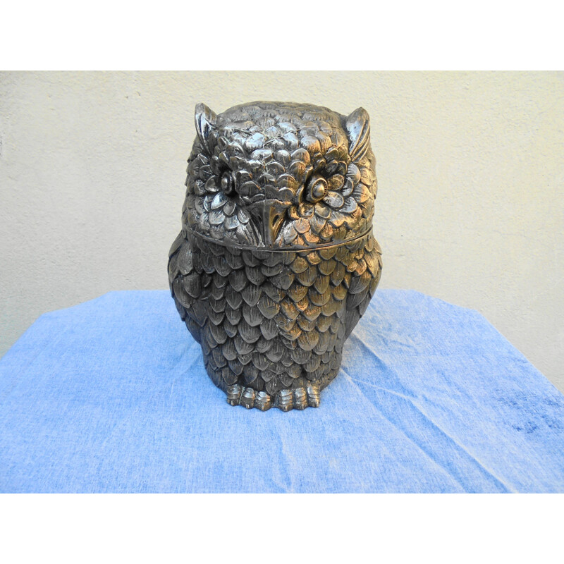 Vintage ice bucket in the shape of an owl by Mauro Manetti, 1970s