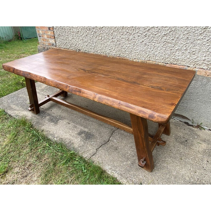 Table rustique vintage en bois, 1950